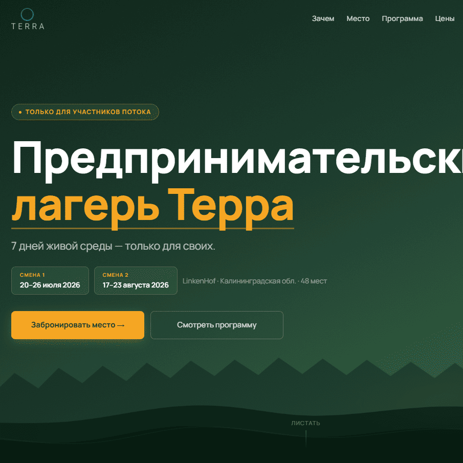 Лагерь для препринимателей